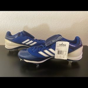 NEW MENS ADIDAS METAL BASEBALL CLEATS BLUE WHITE AS SMU EXCEL 365 EX SZ 11.5